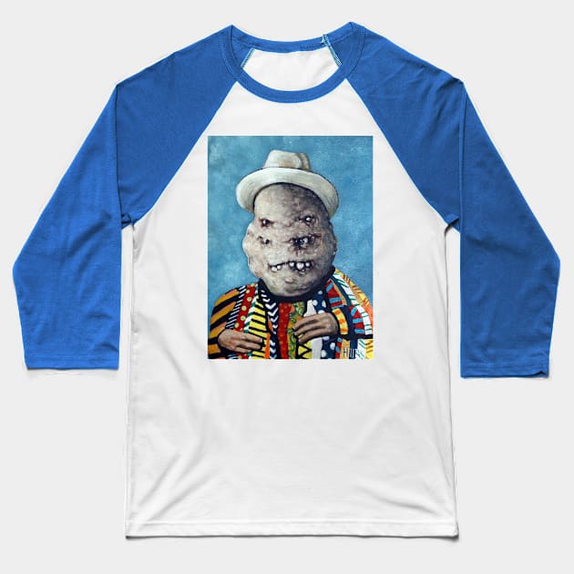 Goblin King With Boat Hat | Colorful Ghoul | Cool Sweater Dude | Notorious Artwork | Original Surreal Painting By Tyler Tilley Baseball T-Shirt by Tiger Picasso